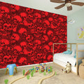 Red Punk Skull Pattern Print Wall Sticker