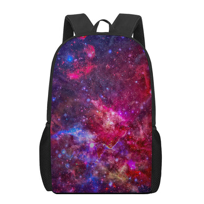 Red Purple Nebula Galaxy Space Print 17 Inch Backpack