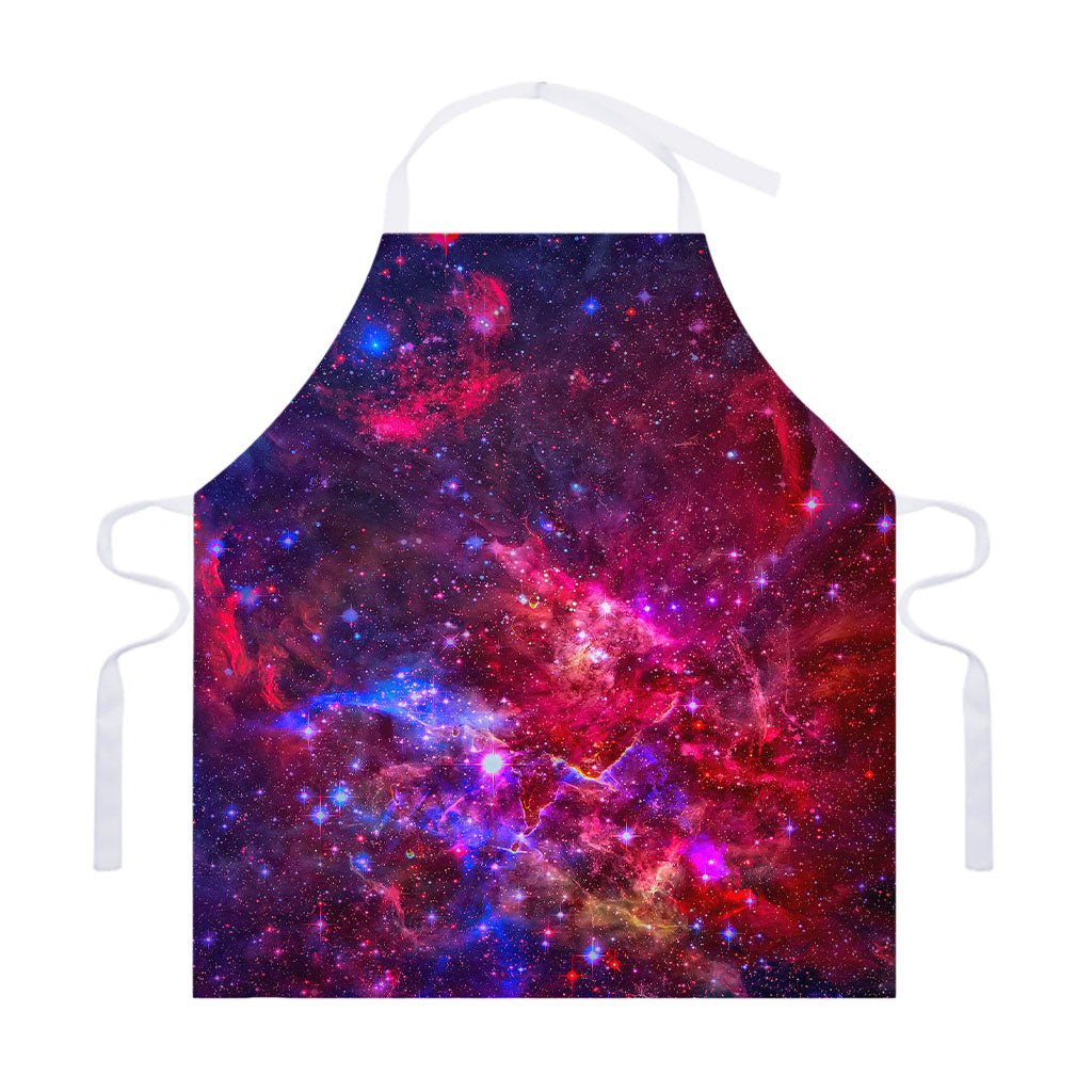 Red Purple Nebula Galaxy Space Print Adjustable Apron