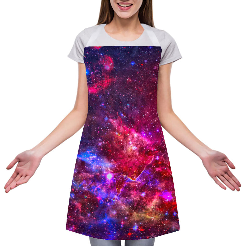 Red Purple Nebula Galaxy Space Print Adjustable Apron