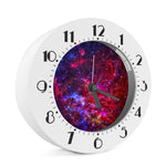 Red Purple Nebula Galaxy Space Print Alarm Clock