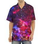 Red Purple Nebula Galaxy Space Print Aloha Shirt
