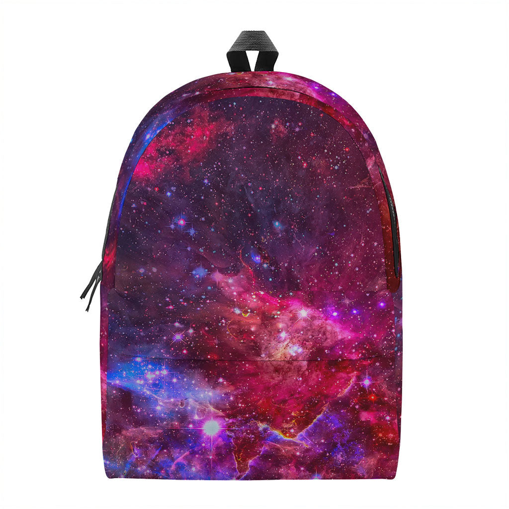 Red Purple Nebula Galaxy Space Print Backpack