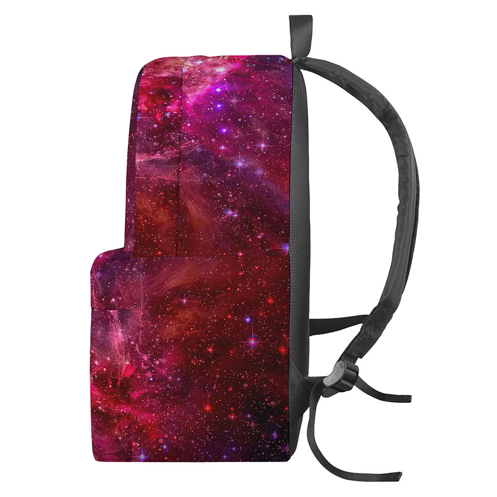 Red Purple Nebula Galaxy Space Print Backpack