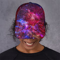 Red Purple Nebula Galaxy Space Print Baseball Cap