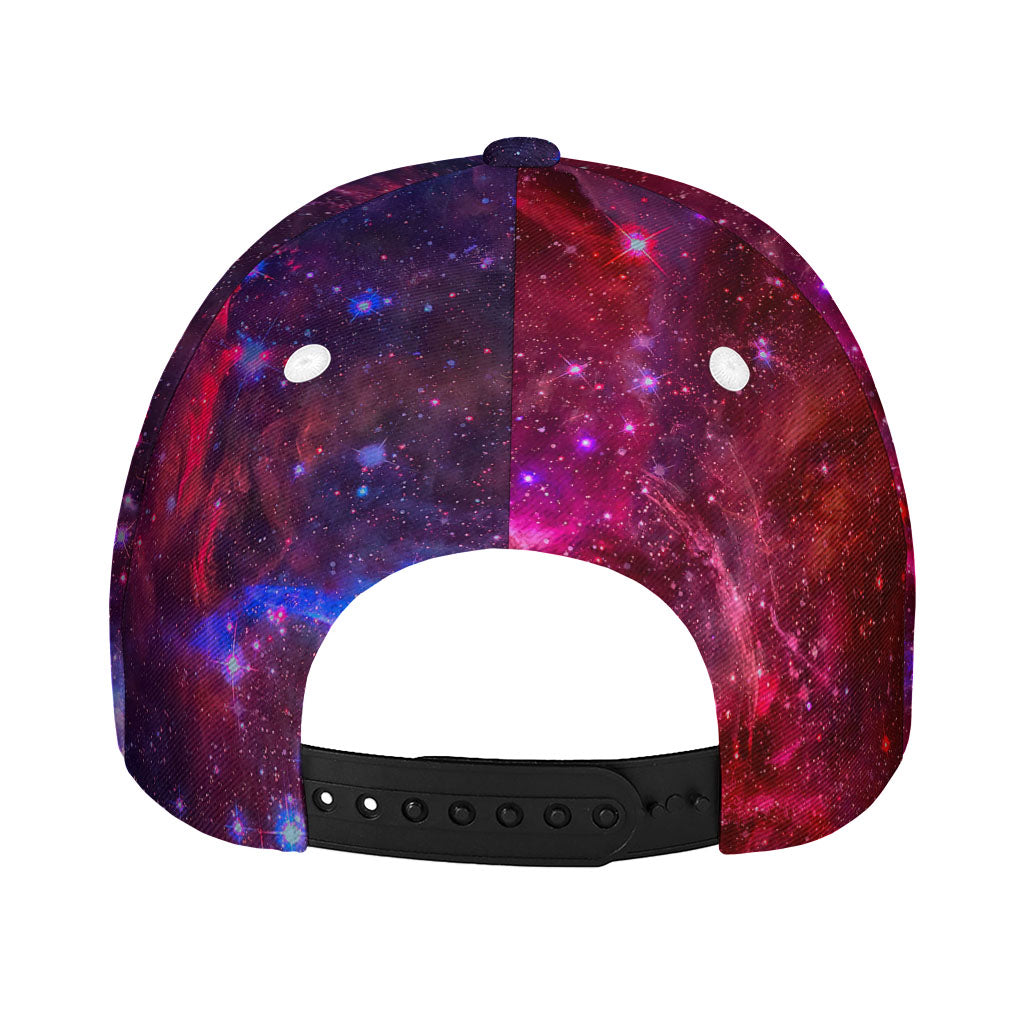 Red Purple Nebula Galaxy Space Print Baseball Cap