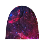Red Purple Nebula Galaxy Space Print Beanie