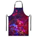Red Purple Nebula Galaxy Space Print Bib Apron With Pocket