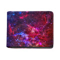 Red Purple Nebula Galaxy Space Print Bifold Wallet