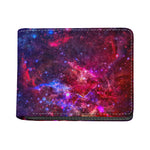 Red Purple Nebula Galaxy Space Print Bifold Wallet