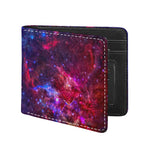 Red Purple Nebula Galaxy Space Print Bifold Wallet