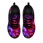 Red Purple Nebula Galaxy Space Print Black Running Shoes