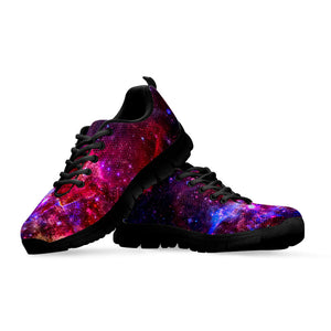 Red Purple Nebula Galaxy Space Print Black Running Shoes