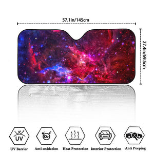 Red Purple Nebula Galaxy Space Print Car Windshield Sun Shade