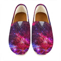 Red Purple Nebula Galaxy Space Print Casual Shoes
