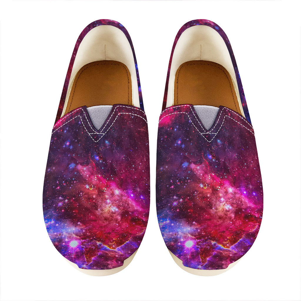 Red Purple Nebula Galaxy Space Print Casual Shoes