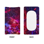 Red Purple Nebula Galaxy Space Print Changing Pad Cover