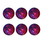 Red Purple Nebula Galaxy Space Print Coaster Set