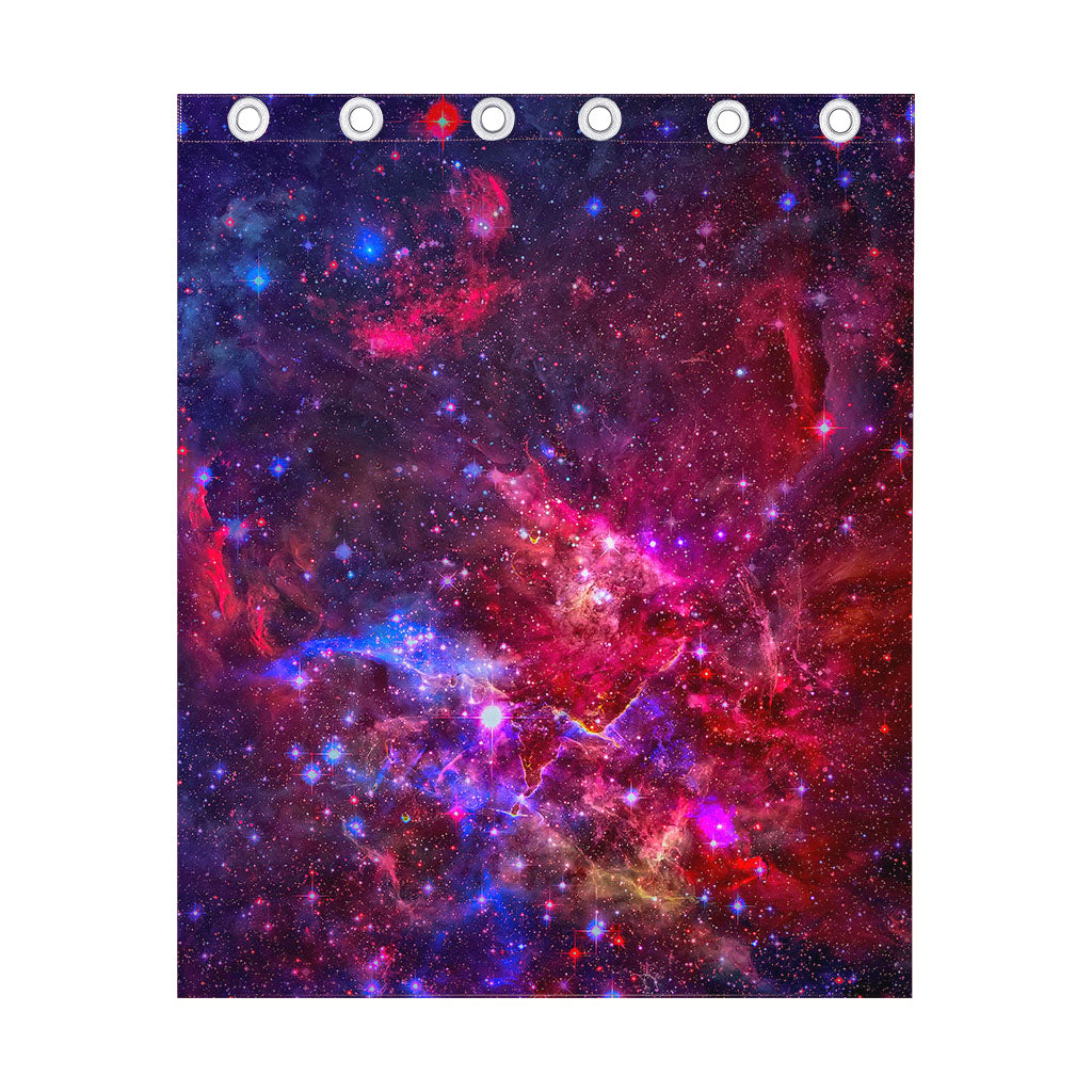 Red Purple Nebula Galaxy Space Print Curtain