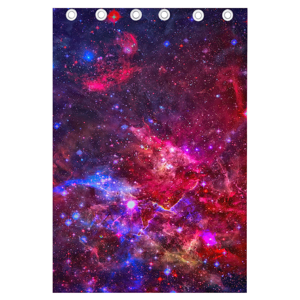Red Purple Nebula Galaxy Space Print Curtain