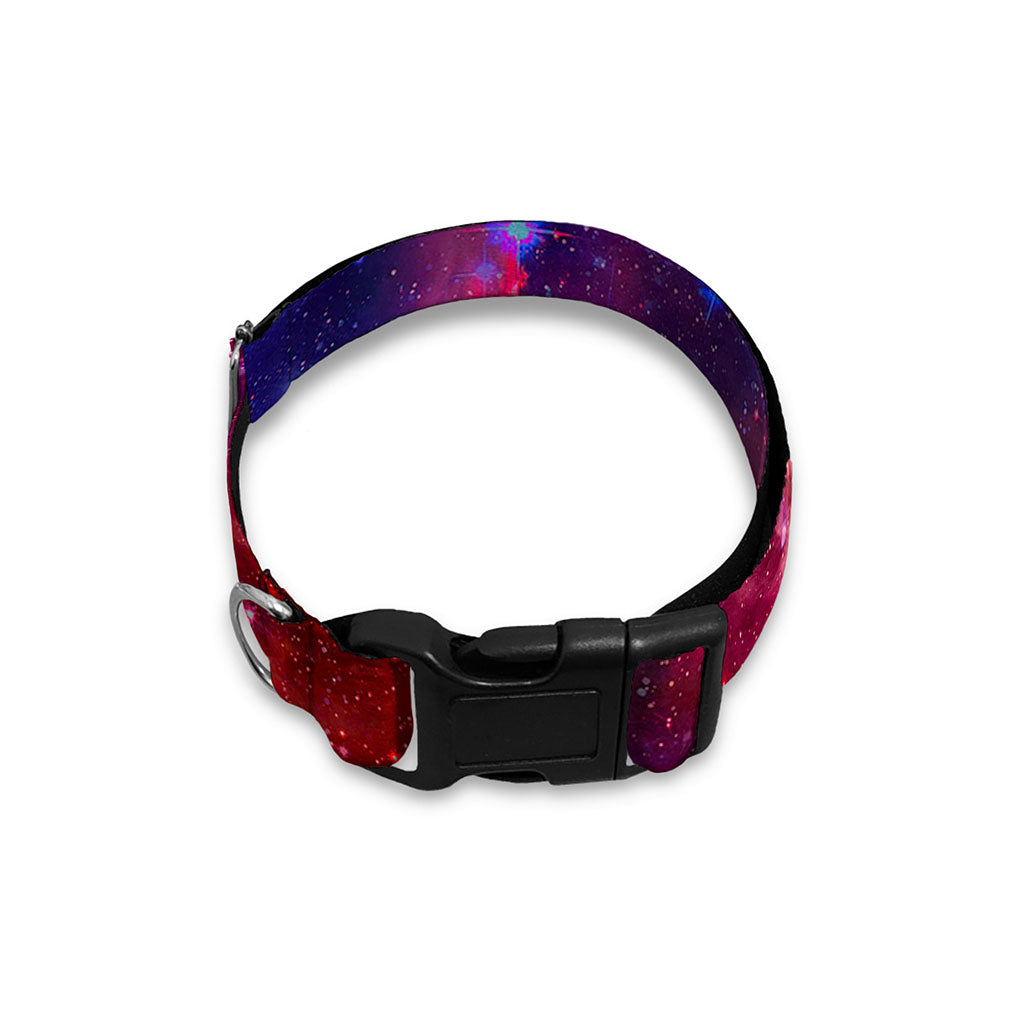 Red Purple Nebula Galaxy Space Print Dog Collar