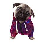 Red Purple Nebula Galaxy Space Print Dog Zip Up Hoodie