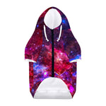 Red Purple Nebula Galaxy Space Print Dog Zip Up Hoodie