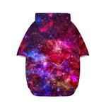 Red Purple Nebula Galaxy Space Print Dog Zip Up Hoodie