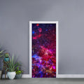 Red Purple Nebula Galaxy Space Print Door Sticker