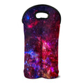 Red Purple Nebula Galaxy Space Print Double Neoprene Wine Tote
