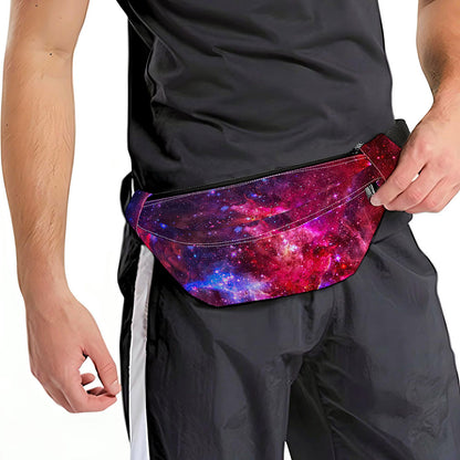 Red Purple Nebula Galaxy Space Print Fanny Pack