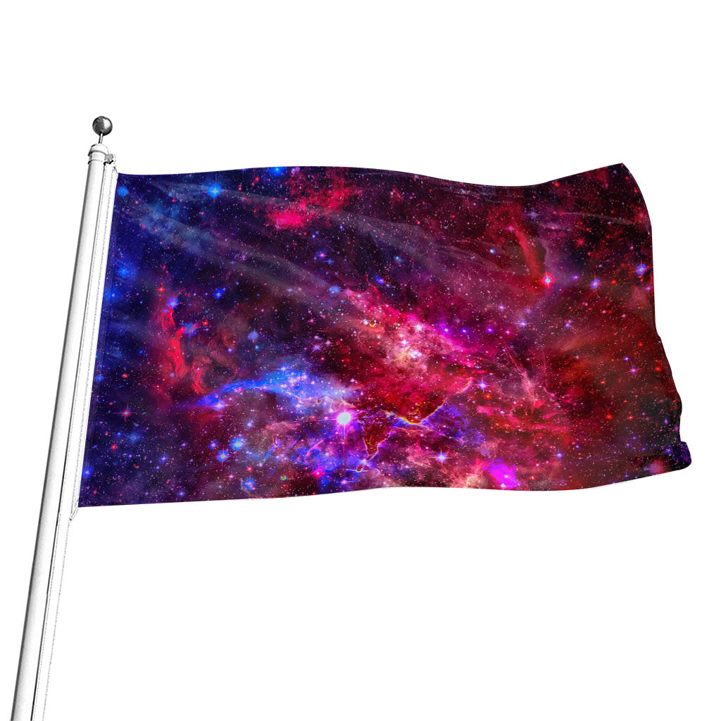 Red Purple Nebula Galaxy Space Print Flag