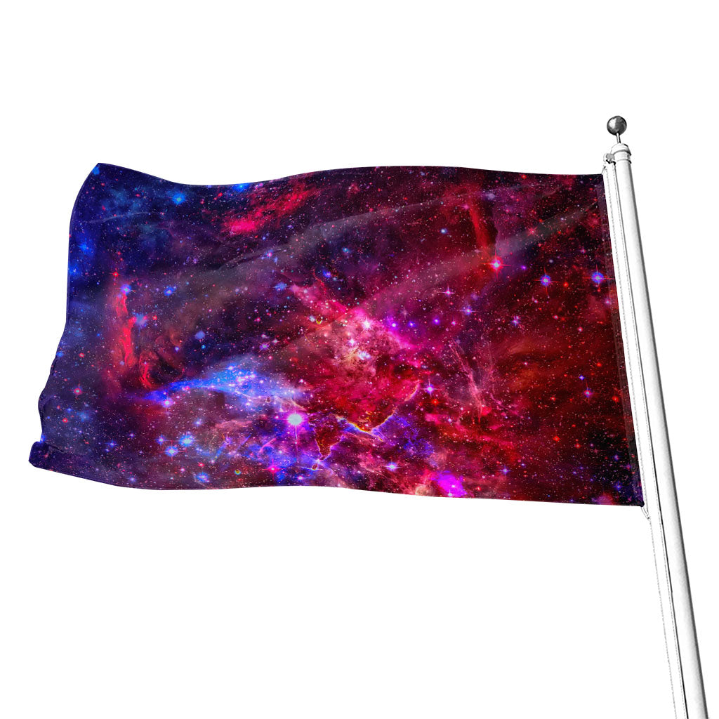Red Purple Nebula Galaxy Space Print Flag