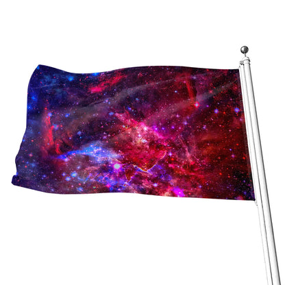 Red Purple Nebula Galaxy Space Print Flag