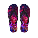 Red Purple Nebula Galaxy Space Print Flip Flops