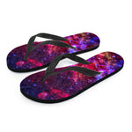 Red Purple Nebula Galaxy Space Print Flip Flops