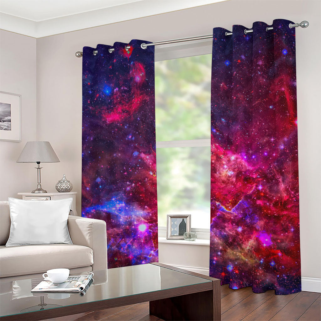 Red Purple Nebula Galaxy Space Print Grommet Curtains