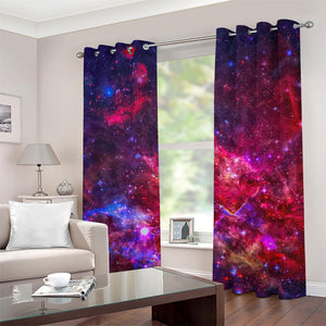 Red Purple Nebula Galaxy Space Print Grommet Curtains