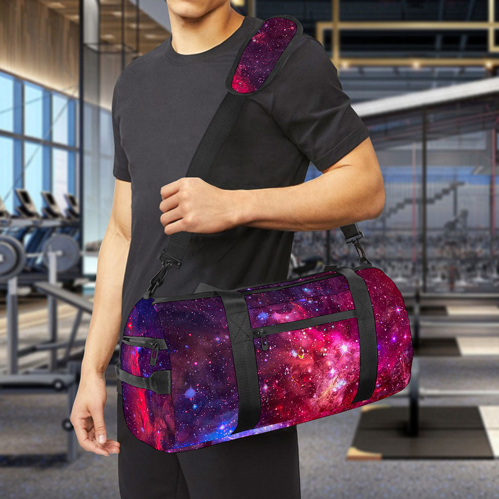 Red Purple Nebula Galaxy Space Print Gym Bag