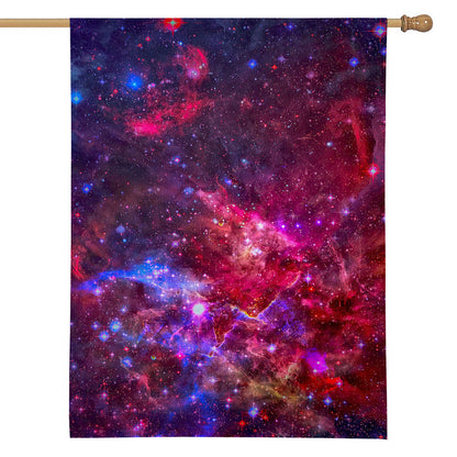 Red Purple Nebula Galaxy Space Print House Flag