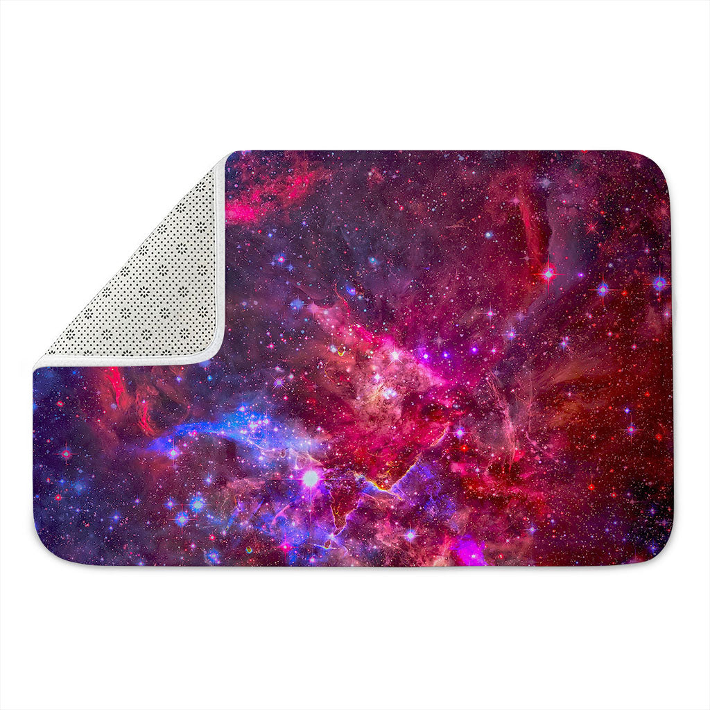 Red Purple Nebula Galaxy Space Print Indoor Door Mat