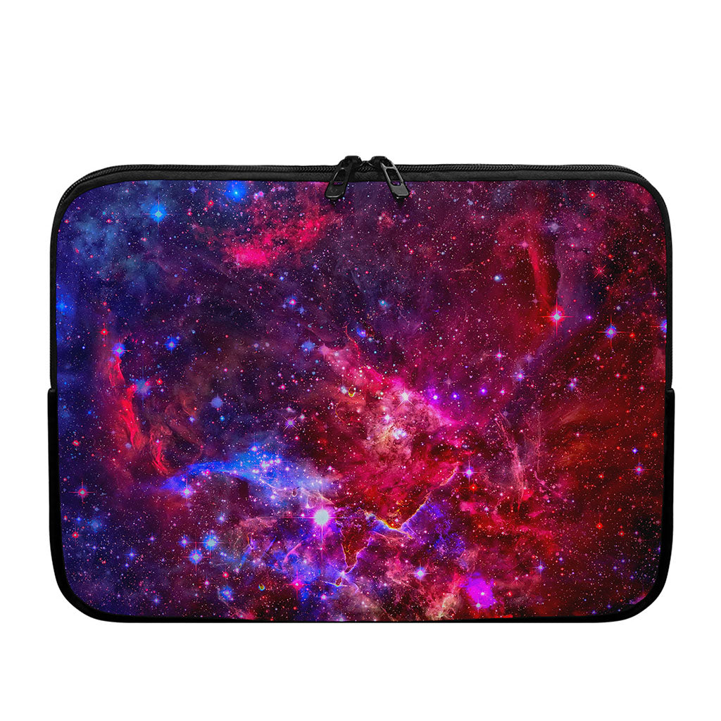 Red Purple Nebula Galaxy Space Print Laptop Sleeve