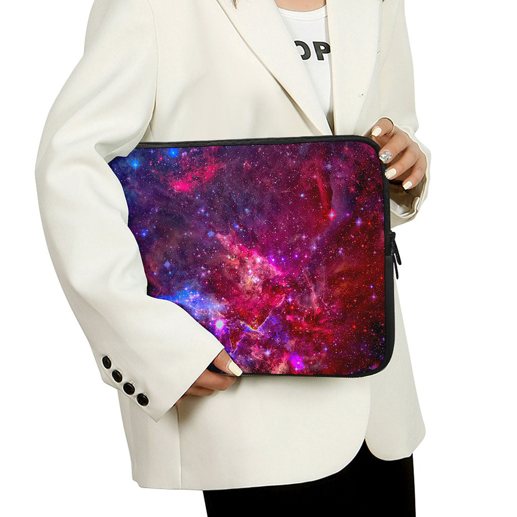Red Purple Nebula Galaxy Space Print Laptop Sleeve