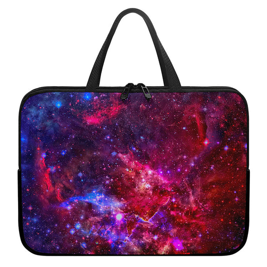 Red Purple Nebula Galaxy Space Print Laptop Sleeve With Handle