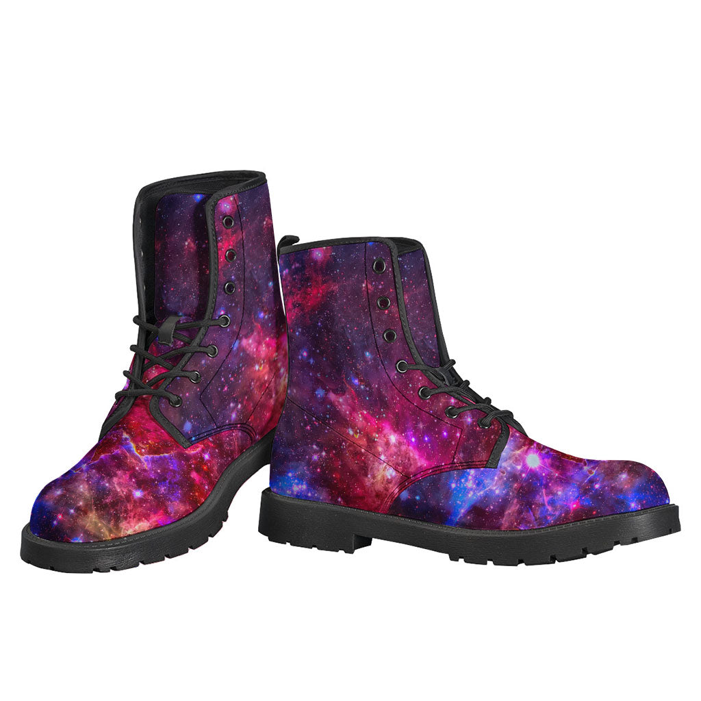 Red Purple Nebula Galaxy Space Print Backpack