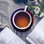 Red Purple Nebula Galaxy Space Print Leather Coaster Set