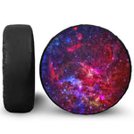 Red Purple Nebula Galaxy Space Print Leather Spare Tire Cover
