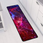 Red Purple Nebula Galaxy Space Print Long Kitchen Mat