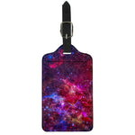 Red Purple Nebula Galaxy Space Print Luggage Tag