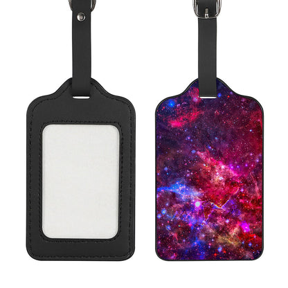 Red Purple Nebula Galaxy Space Print Luggage Tag